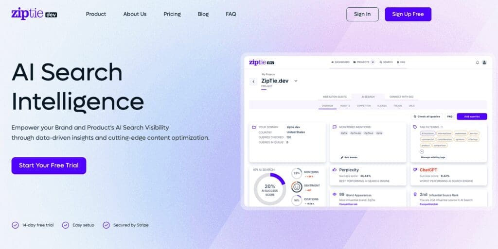 Ziptie.dev Homepage