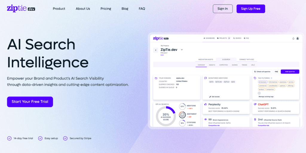 Ziptie.dev site web