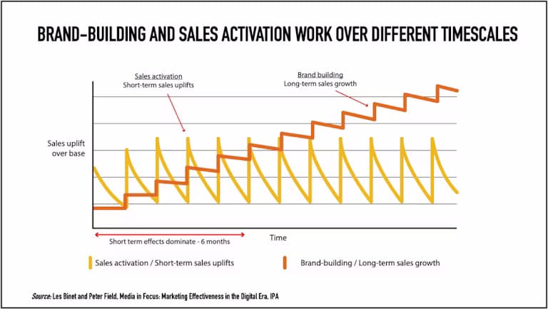brand building and sales activation work over different timescales